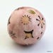 Rose Pink Beads, stoneware beads, symbol beads, Iron Oxide beads, decal beads, focal beads, artist beads, artisan beads, graphic beads