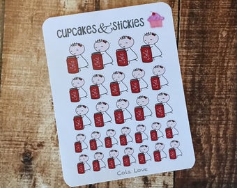 Cola Love Planner Stickers Soda Coke Pop Drink Thirsty Caffeine No Coffee
