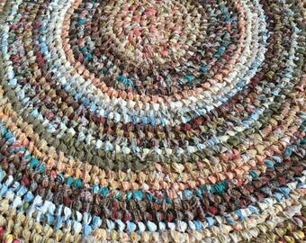 Country Cottage Amish Knot Rag Rug a.k.a. Toothbrush Rug Home Decor OOAK Handmade