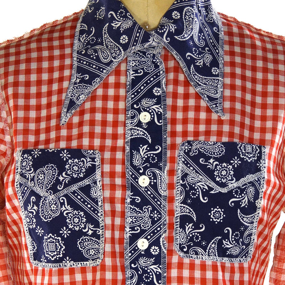 bandana print button up