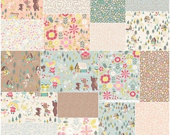 SQ32 Riley Blake GOLDILOCKS Precut 5" Stacker Charm Pack Fabric Quilting Squares 5-5710-42
