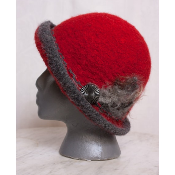 Custom Order Hand Knit Felted Wool Brimmed Hat