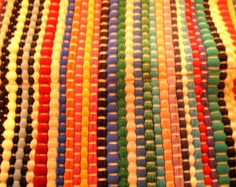 Pair Of Vintage Rag Rugs 18 x 25 Two Matching Very Good Condition 1950's Kitchen Cottage Retro