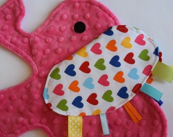 Spree Heart Pink Elephant Shaped Blanket Sensory Lovey - Icing On The Cupcake