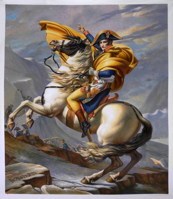 Napoleon Crossing the Alps Jacques Louis David oil painting