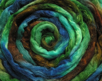 100g Space-dyed Alpaca/Merino /Silk Top 40/40/20 - Estuary