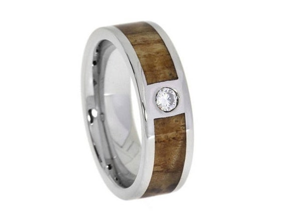 Items Similar To Hawaiian Koa Wood Ring Titanium Set With 2mm Stone   Il 570xN.1152570231 Fr80 