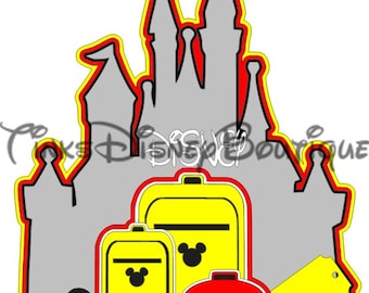 Disney SVG Title Disney Bound Castle Suitcase Disneyland Disney World Scrapbook Cricut Silhouette Print then Cut