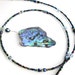 Paua Abalone Necklace, Black Rainbow Boho Beaded Necklace, Natural Sea Shell Jewelry