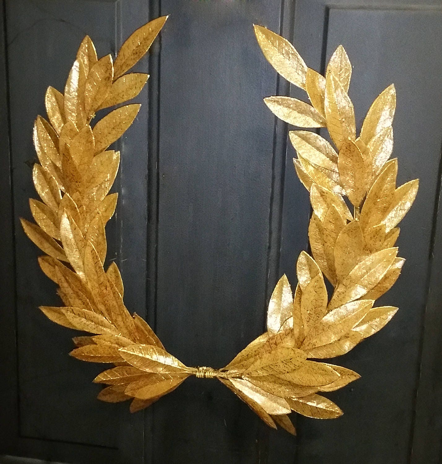Yearround Everyday GILDED Gold Laurel Bay Leaf Crest Wreath Peace