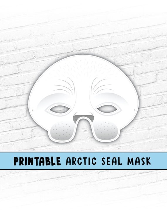 Arctic Seal Mask White Seal Mask Photo Prop Printable