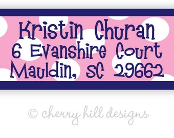 Sailor Dot (Pink) return address labels - set of 75