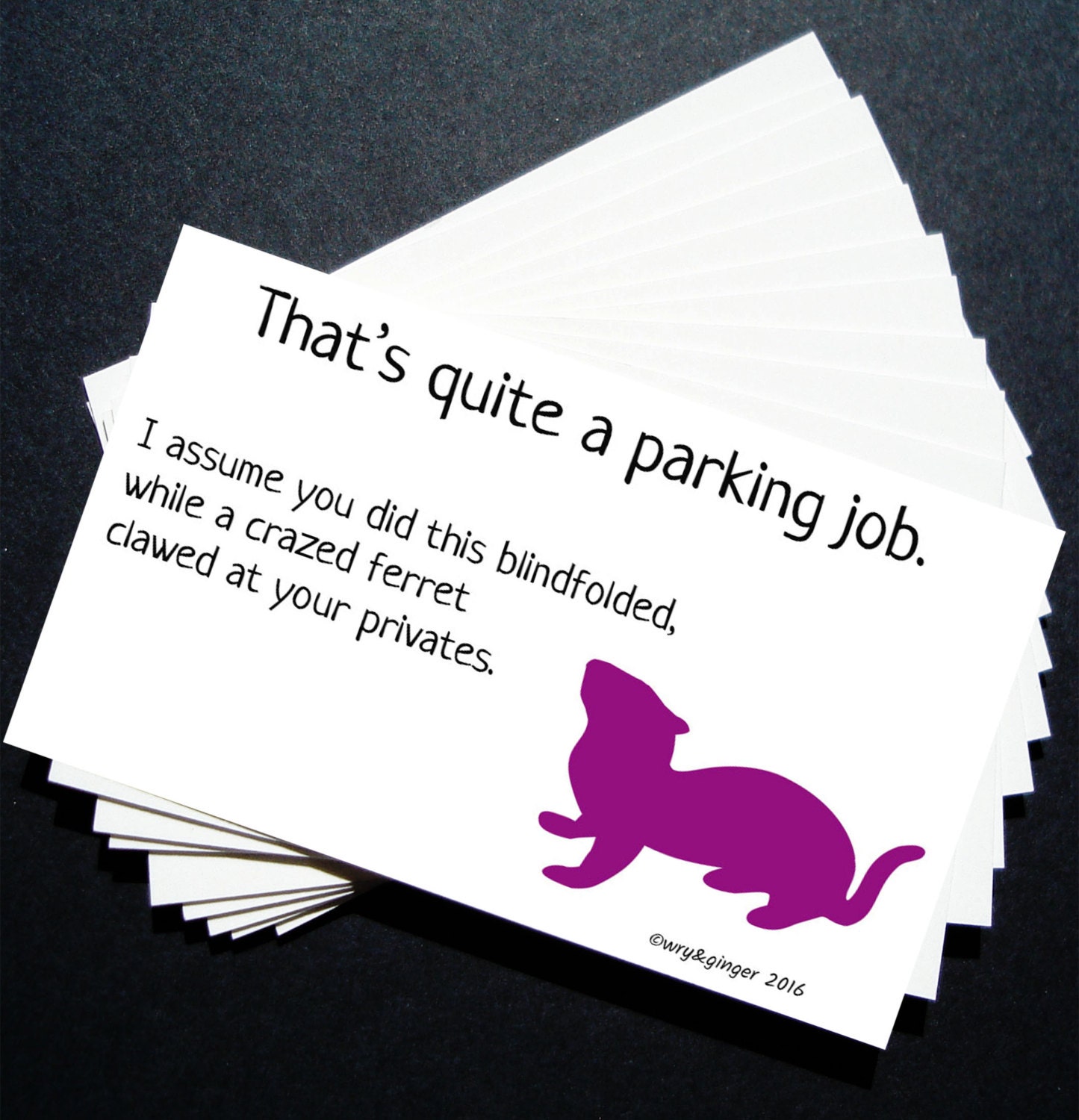 Printable Funny Parking Notes for bad parking Ferrets