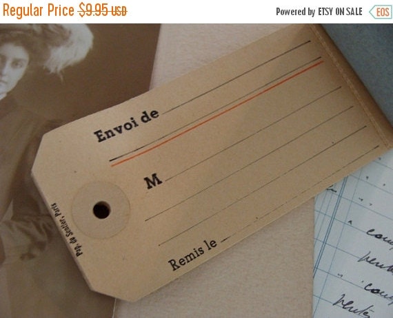 ON SALE Antique French Luggage Tags Booklet by reginasstudio