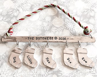 Personalized Ornament - Christmas Stocking Ornament - Personalized Family Ornament - 2017 Holiday Ornament - Family Keepsake Ornament