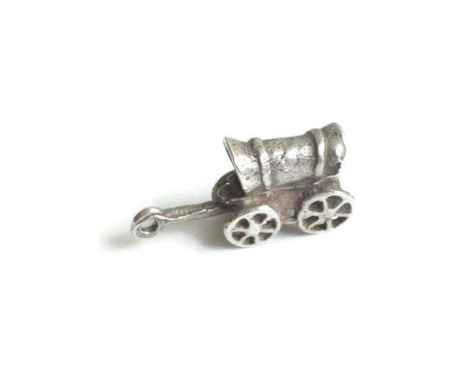 Sterling Silver Covered Wagon Charm for Charm Bracelet Vintage