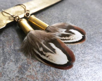 Bohemian Jewelry Feather Earrings with Niobium Wires