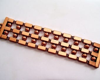 Modernist Renoir Bracelet, Chunky Vintage RENOIR Copper Bar Link Bracelet, Mid Century Modern Jewelry, MCM Copper Bracelet, Renoir Jewelry