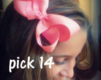 Large Hair Bows - Lot Set of 14 Hairbows - 5.5 to 6 Inch Bows - Boutique Hair Bow - Basic Classic Hairbow - Wholesale Hairbows - large bows