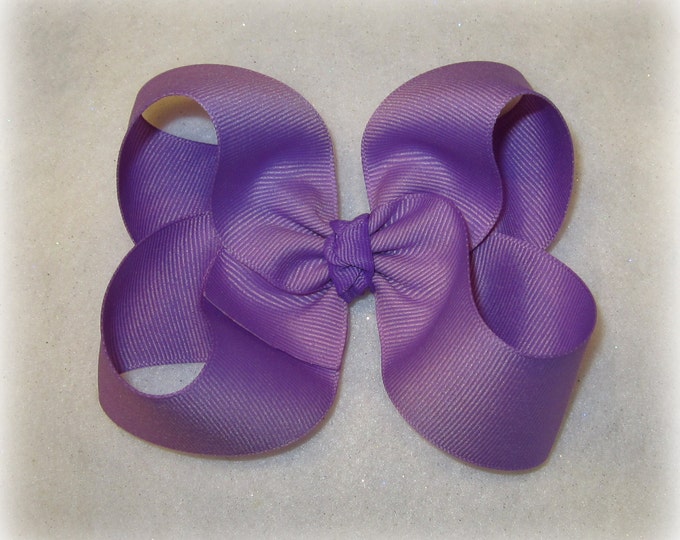 Lavender Hair Bow, Large Boutique Bow, Purple Bow, Classic Hairbow, 4 5 inch Bow, Single Layer Bows, Large Boutique Bow, Big girls bows, 45G