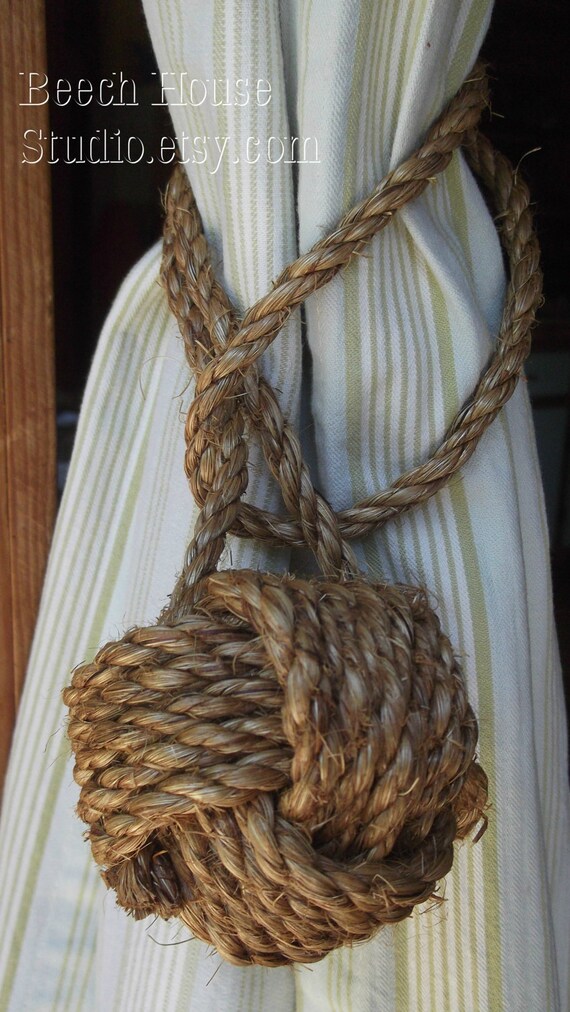 1 Nautical Rope Tie back Nautical Home Décor Manila Rope Tie