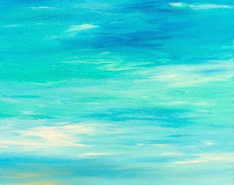 LARGE Seascape Beach Painting Modern Ocean Painting Contemporary Beach Art Abstract Blue Tropical Caribbean Modern Original Seascape