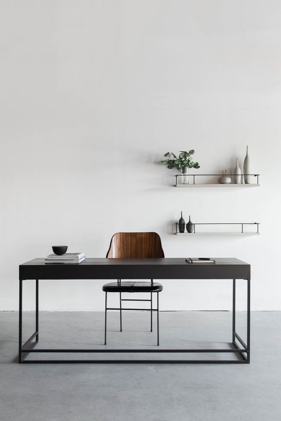 Items similar to Industrial Steel Desk with three drawers on Etsy