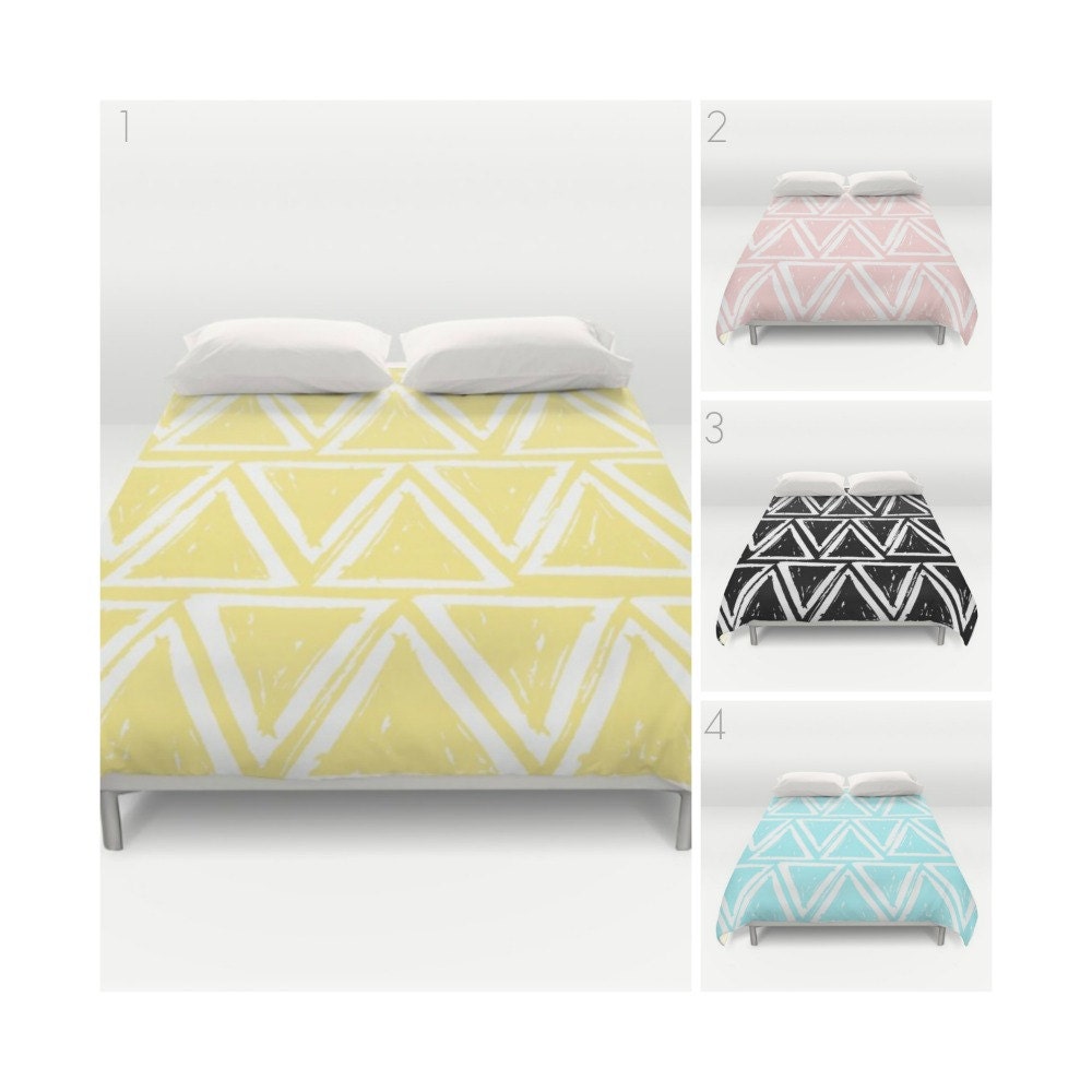 Modern Duvet Cover . Black and White duvet cover . Twin XL