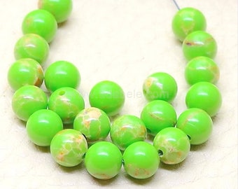 U Pick Top Quality Natural Peridot Green Sea Sediment Jasper Gemstone Loose Beads 4mm 6mm 8mm 10mm Round Loose Beads 15.5" #GX6