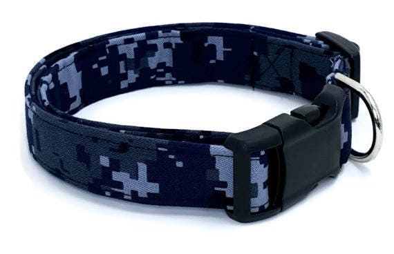 US Navy Blue Digital Camo Dog Collar Camouflage USN