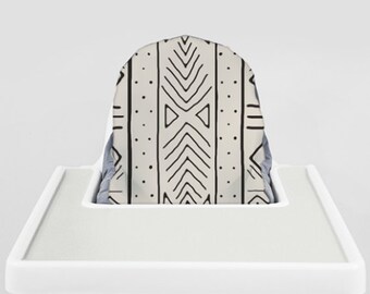 Bone Mudcloth // IKEA Antilop Highchair Cover // High Chair Cover for the PYTTIG Cushion // Pillow Slipcover