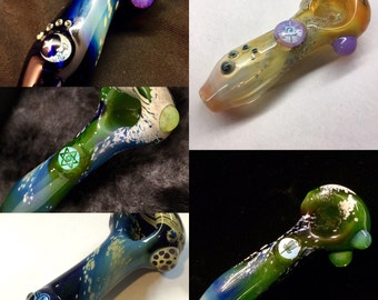 CUSTOMIZABLE Dichro Image Hand Blown Glass Pipe