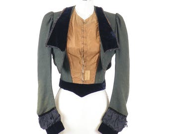 1890s Victorian Bodice, Antique Bodice Jacket, Steampunk Clothing