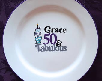 Birthday Gift, 50th, 50 and Fabulous, Happy Birthday, Birthday Guestbook, Special Birthday, Personalized, Adult Birthday, Fabulous