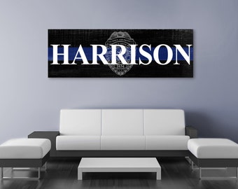 Police Officer Gift, Custom Police Canvas, Officer Sign Canvas, Gift For Police, The Thin Blue Line, Police Decor