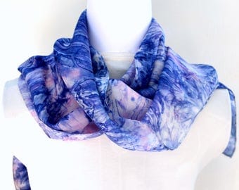 Hand dyed Silk Scarf, Silk Habotai Scarf, Gift for Her, Ready to ship, 59 x 11 inches, SallyAnnesSilks on Etsy S158