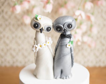 Owl Wedding Cake Topper by Bonjour Poupette