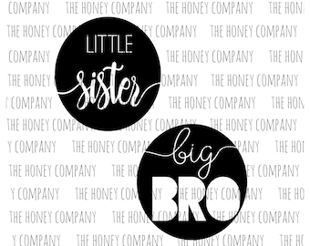 Little Sister Big Brother SVG PNG DXF Bro Istant Download Silhouette Cricut Cut Files Cutting Machine