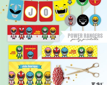 Power Rangers Party, Power Rangers Party, Power Rangers, Power Rangers Birthday, Power Rangers Party Printable, Power Rangers Printable