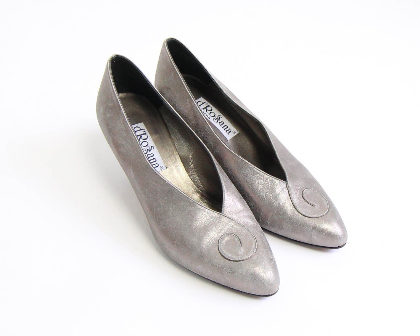 silver leather pumps uk