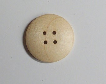 Maple Wood Buttons Handmade Round Wood Buttons 1" Buttons Made in the USA