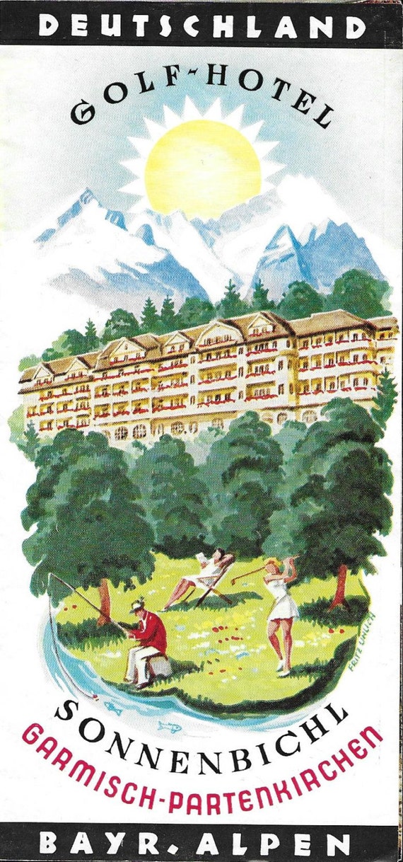 Vintage 1950's Illustrated German Travel Brochure