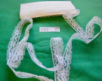 LACE FLAT TRIM White 3 yard long 1/2" wide 048