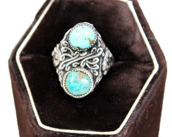 Vtg. Turquoise Buffalo Ring