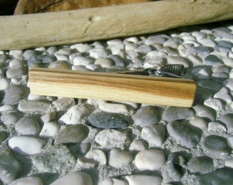 TIE CLIP - Wooden Spalted MAPLE Tie Bar, Handmade Tie Clip