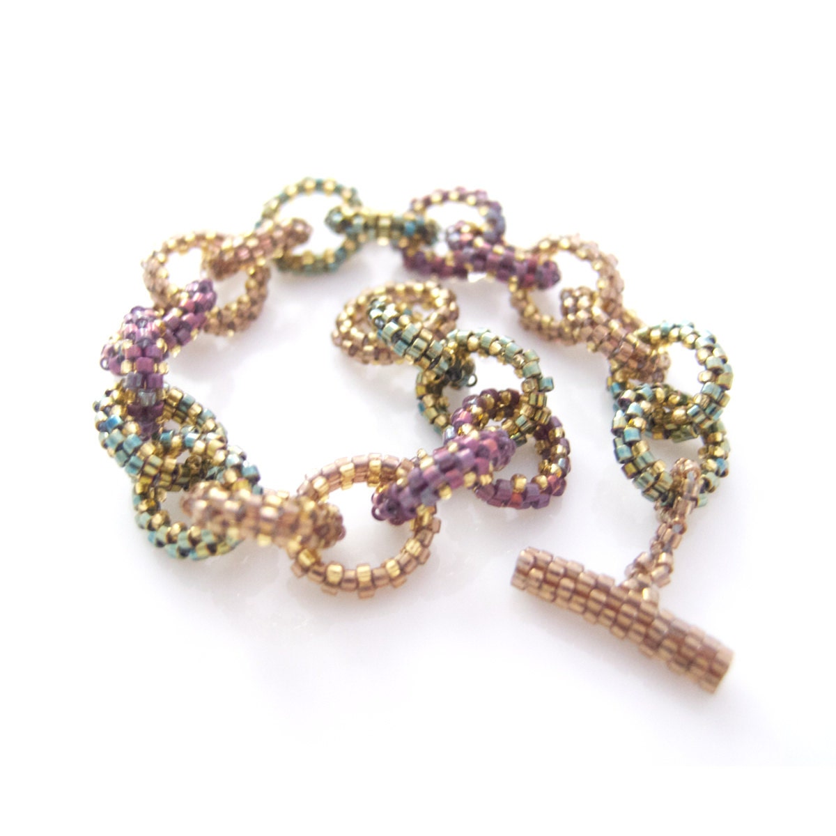 Beaded Links Bracelet Beaded Chainmaille Bracelet Faux