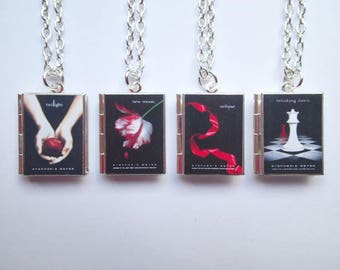 Twilight Inspired Locket Book Necklace * Twilight * New Moon * Eclipse * Breaking Dawn *