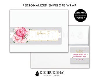 Floral Return Address Label Custom Envelope Wrap Address Sticker Wrap Around Label Return Address Labels Ready Made Printed Labels - Jenn
