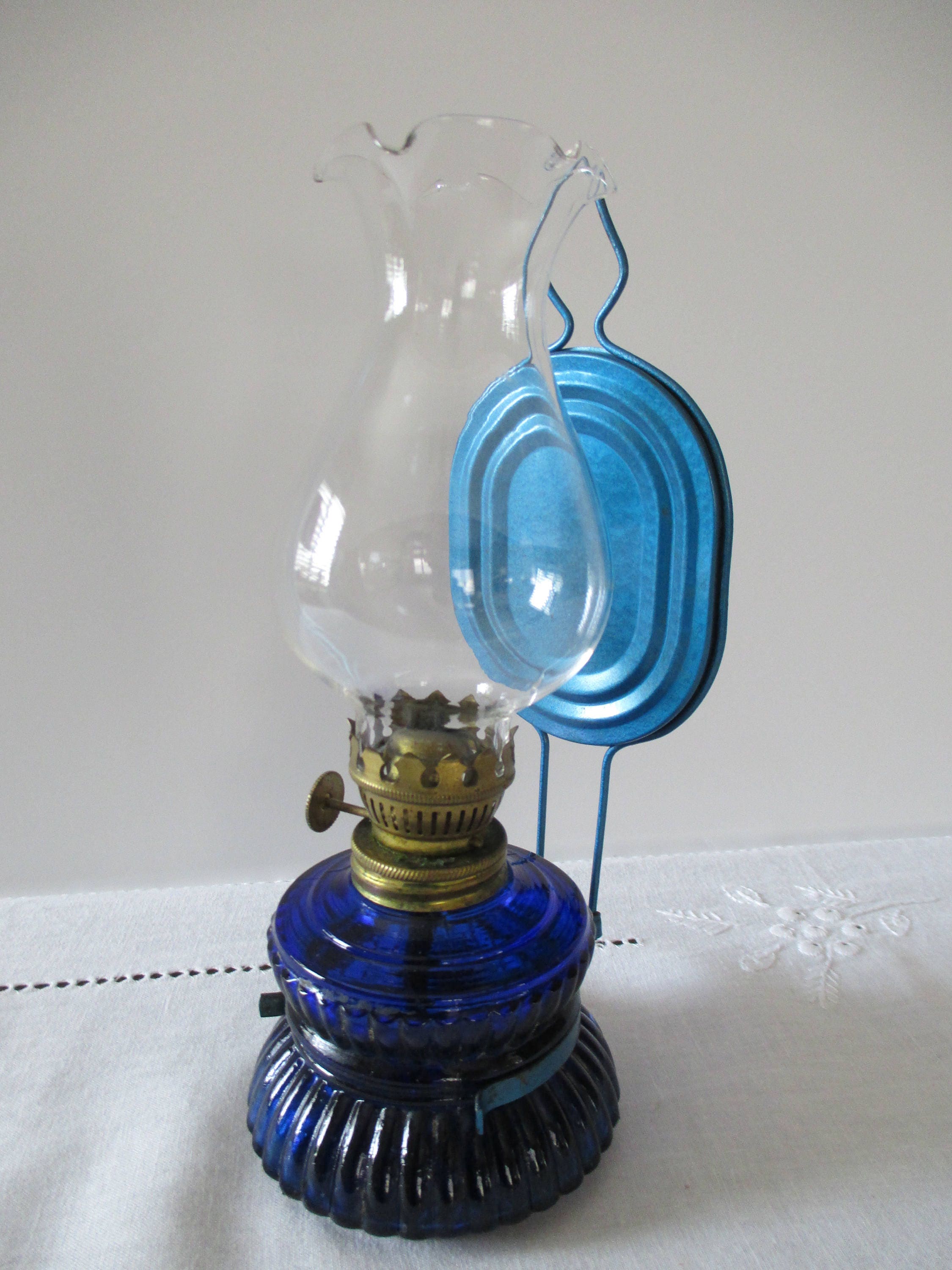 Handy Camp Oil Lamp Miniature Oil Lamp Cobalt Blue Oil