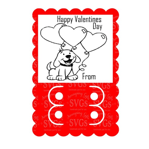 Download SVG Puppy Valentine Crayon Card Crayon Card DXF